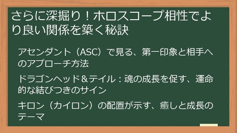 さらに深掘り！ホロスコープ相性でより良い関係を築く秘訣