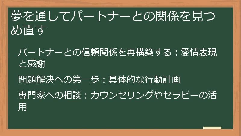 夢を通してパートナーとの関係を見つめ直す