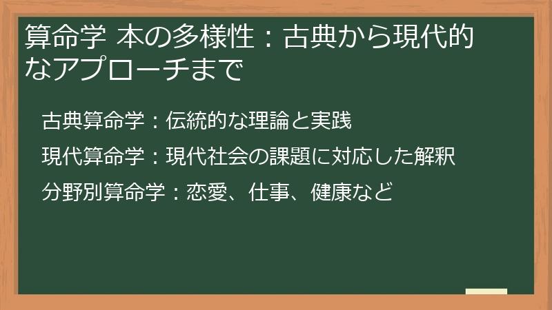 算命学 本の多様性：古典から現代的なアプローチまで