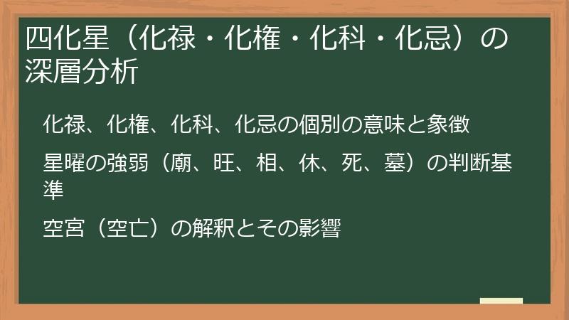 四化星（化禄・化権・化科・化忌）の深層分析
