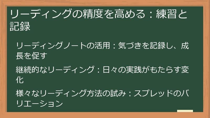 リーディングの精度を高める：練習と記録