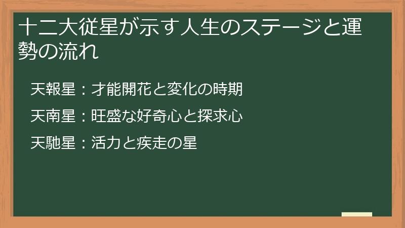 十二大従星が示す人生のステージと運勢の流れ