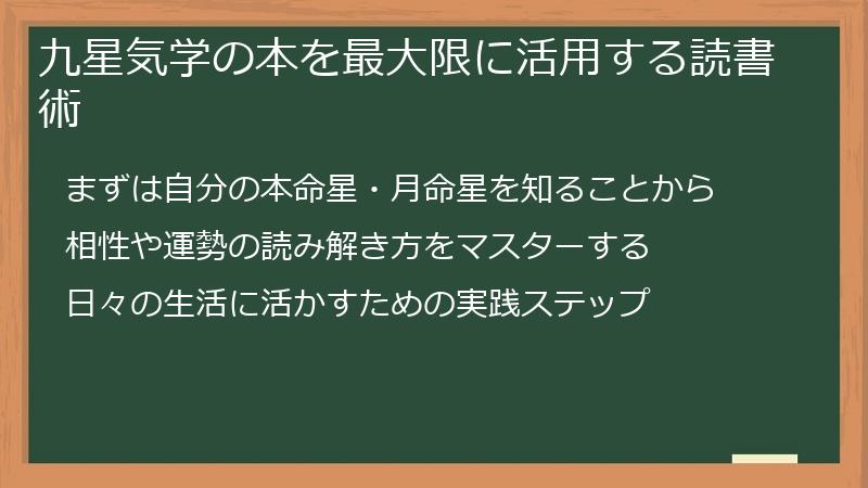 九星気学の本を最大限に活用する読書術