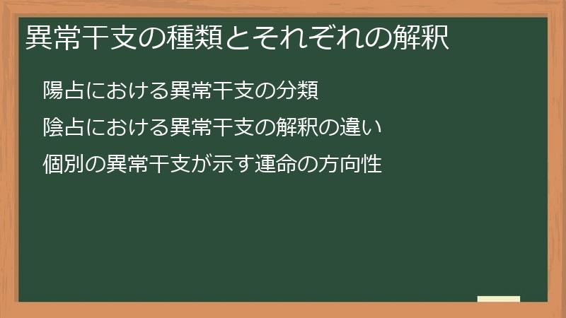 異常干支の種類とそれぞれの解釈