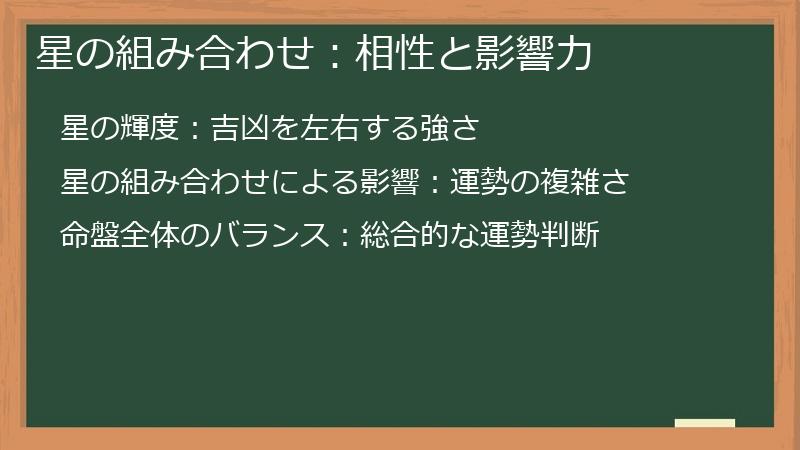 星の組み合わせ：相性と影響力