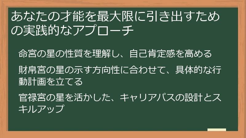 あなたの才能を最大限に引き出すための実践的なアプローチ