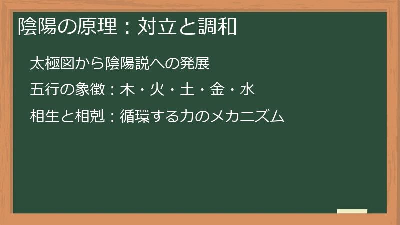 陰陽の原理：対立と調和