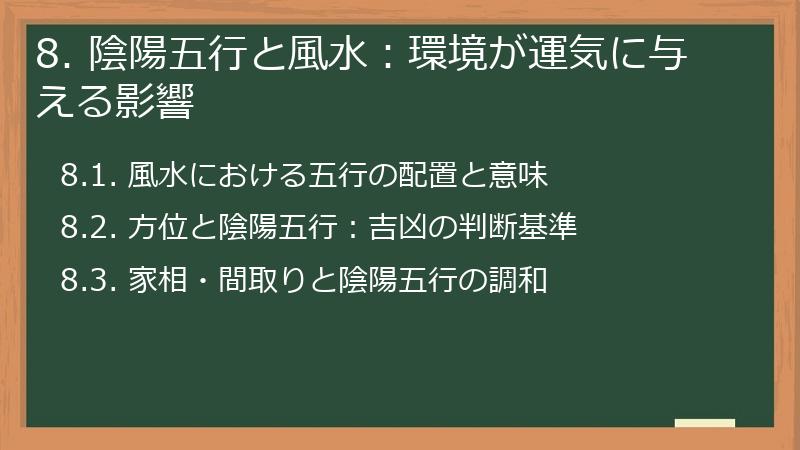 8. 陰陽五行と風水：環境が運気に与える影響