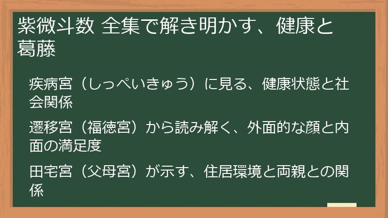 紫微斗数 全集で解き明かす、健康と葛藤