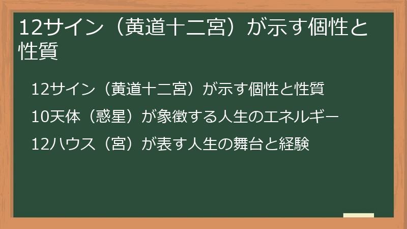 12サイン（黄道十二宮）が示す個性と性質