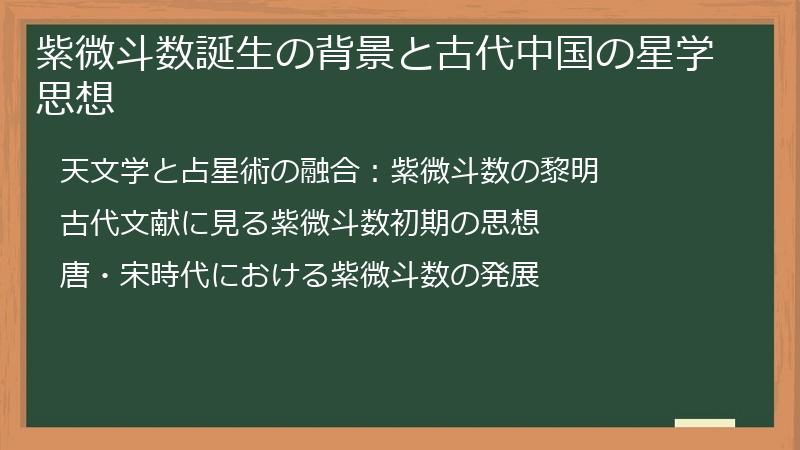 紫微斗数誕生の背景と古代中国の星学思想