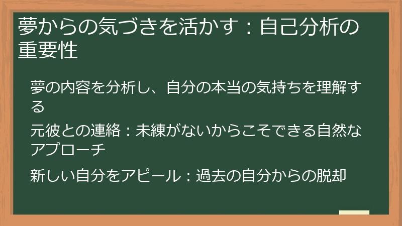 夢からの気づきを活かす：自己分析の重要性