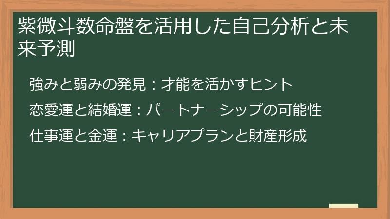 紫微斗数命盤を活用した自己分析と未来予測