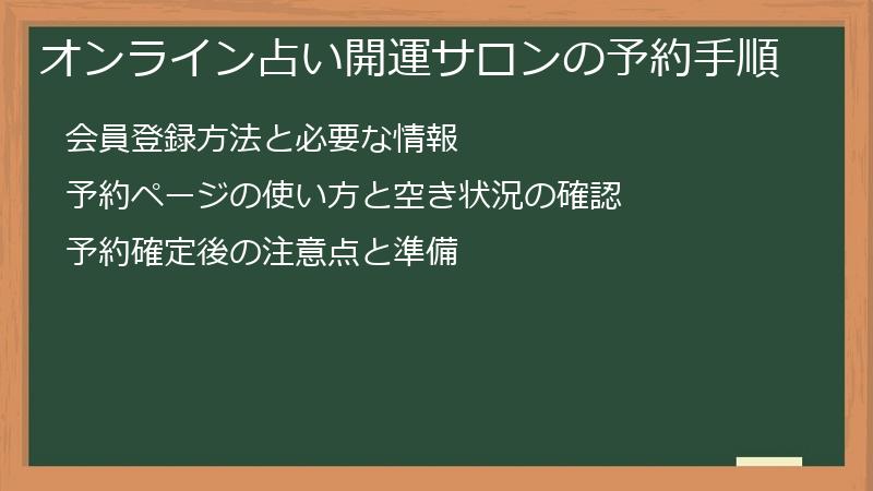 オンライン占い開運サロンの予約手順