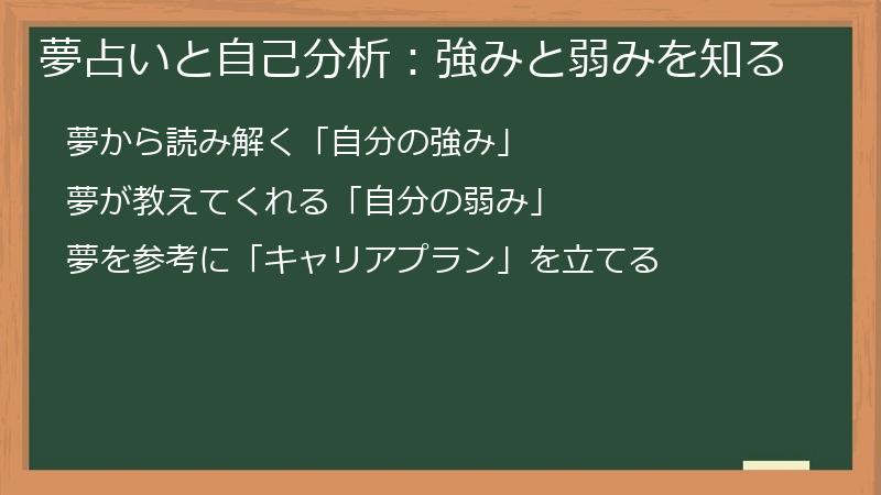 夢占いと自己分析:強みと弱みを知る