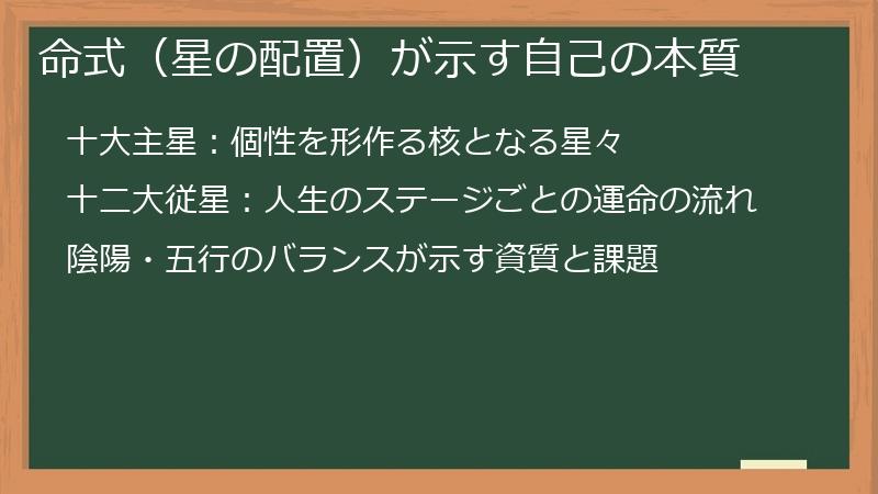 命式（星の配置）が示す自己の本質