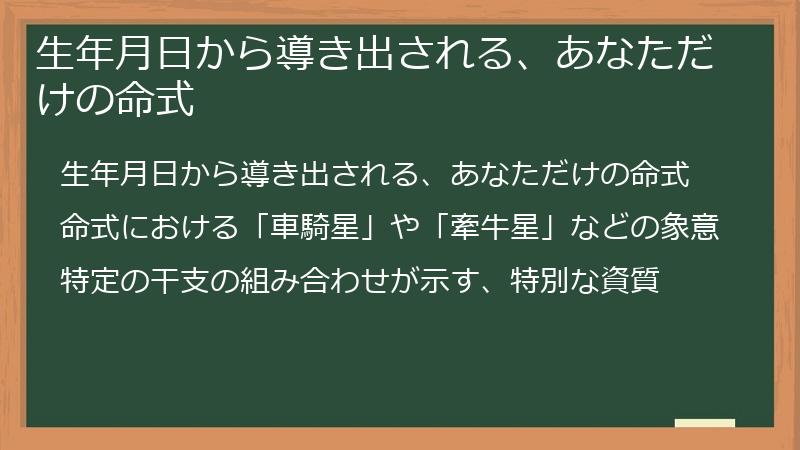 生年月日から導き出される、あなただけの命式