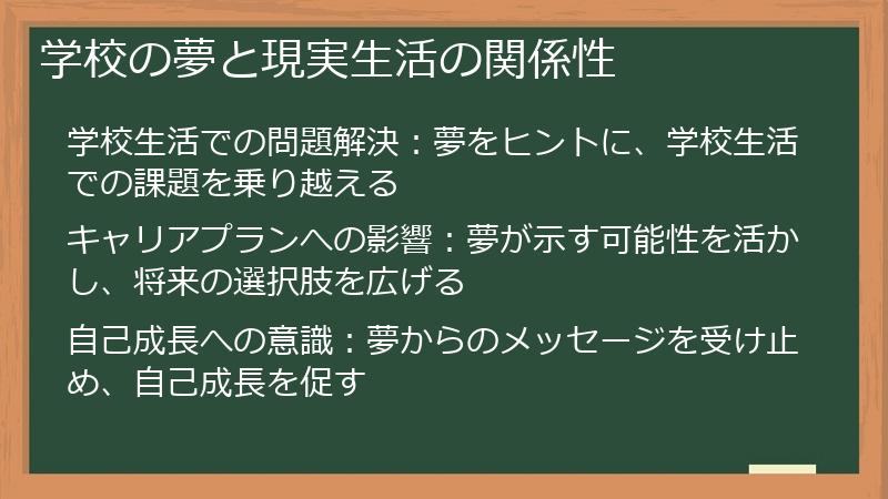 学校の夢と現実生活の関係性