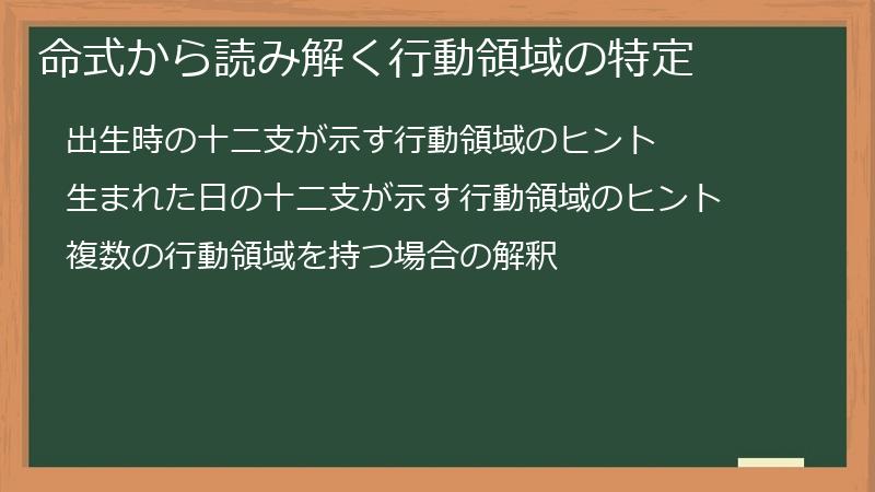 命式から読み解く行動領域の特定