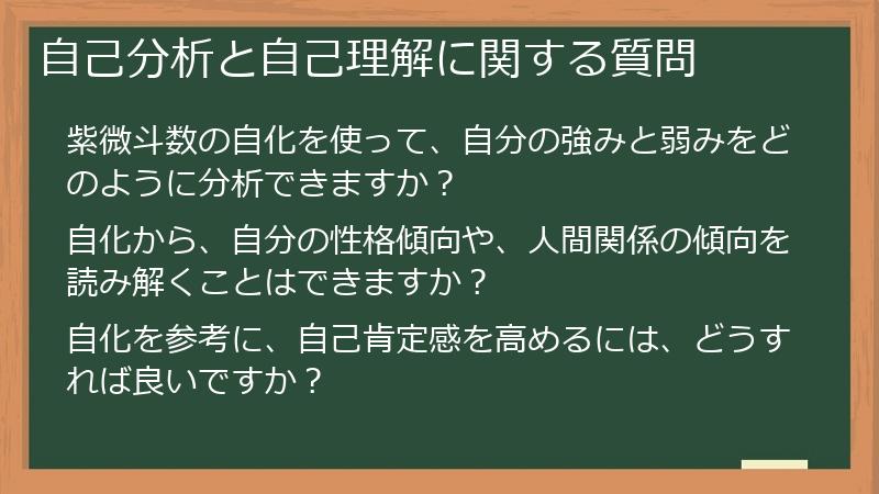 自己分析と自己理解に関する質問
