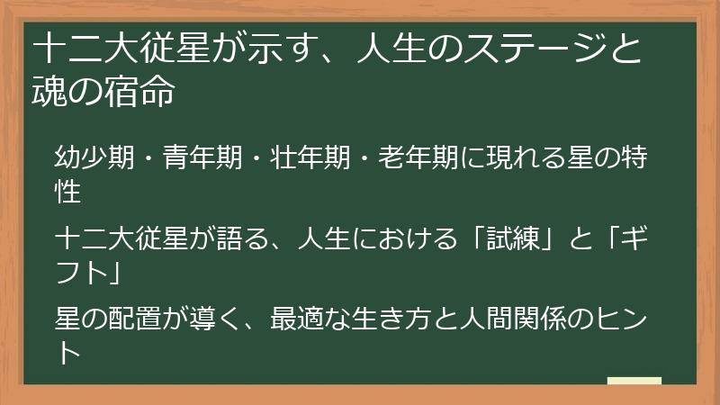 十二大従星が示す、人生のステージと魂の宿命