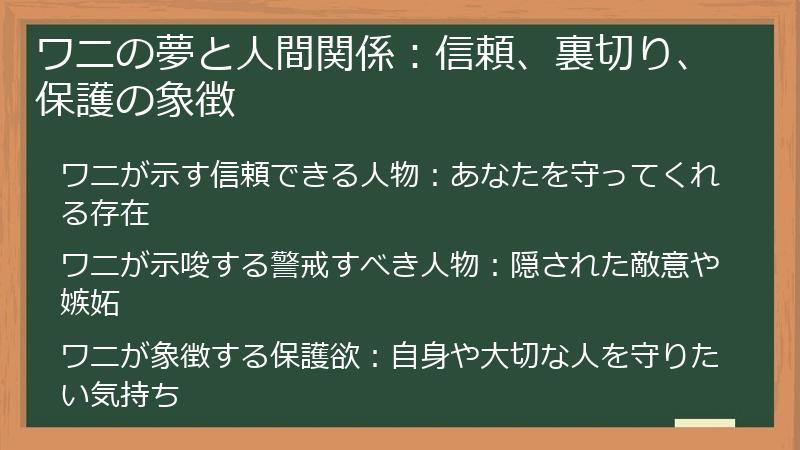 ワニの夢と人間関係:信頼、裏切り、保護の象徴