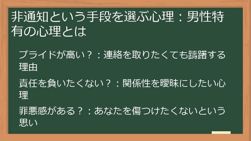非通知という手段を選ぶ心理：男性特有の心理とは