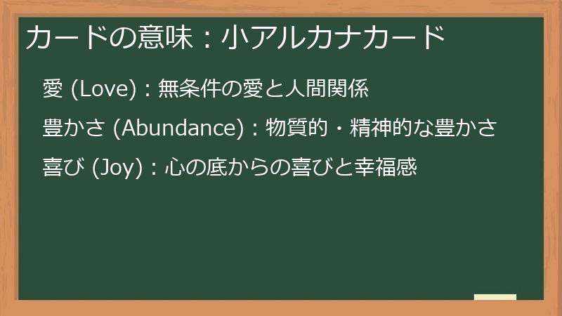 カードの意味：小アルカナカード