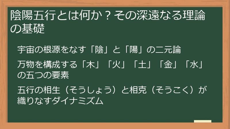 陰陽五行とは何か？その深遠なる理論の基礎