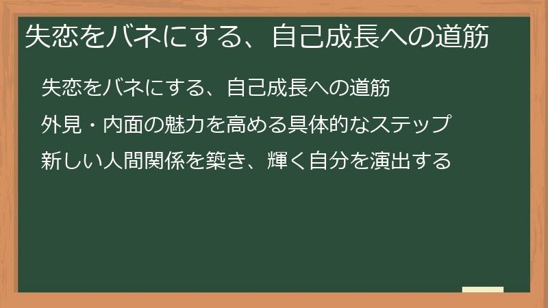 失恋をバネにする、自己成長への道筋