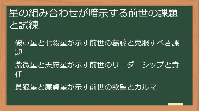 星の組み合わせが暗示する前世の課題と試練