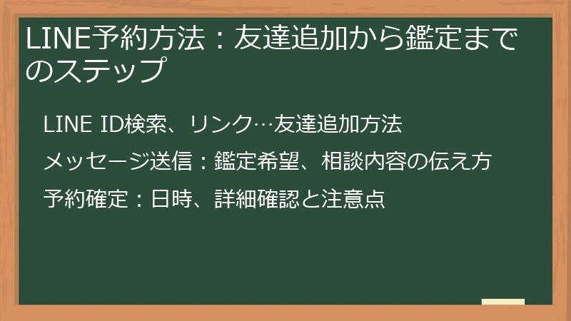 LINE予約方法：友達追加から鑑定までのステップ
