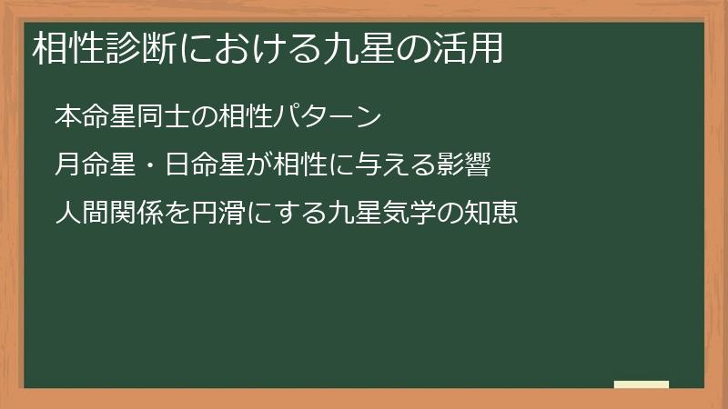 相性診断における九星の活用