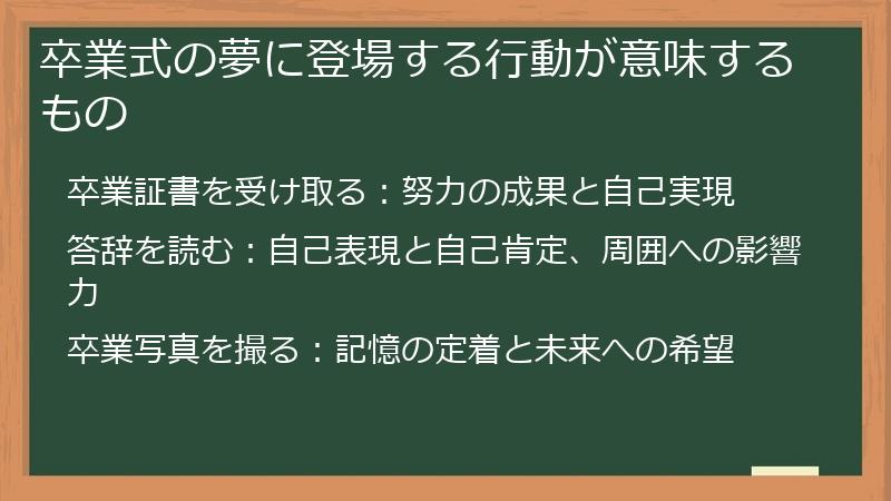 卒業式の夢に登場する行動が意味するもの