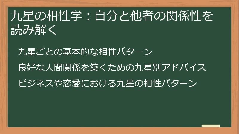 九星の相性学：自分と他者の関係性を読み解く
