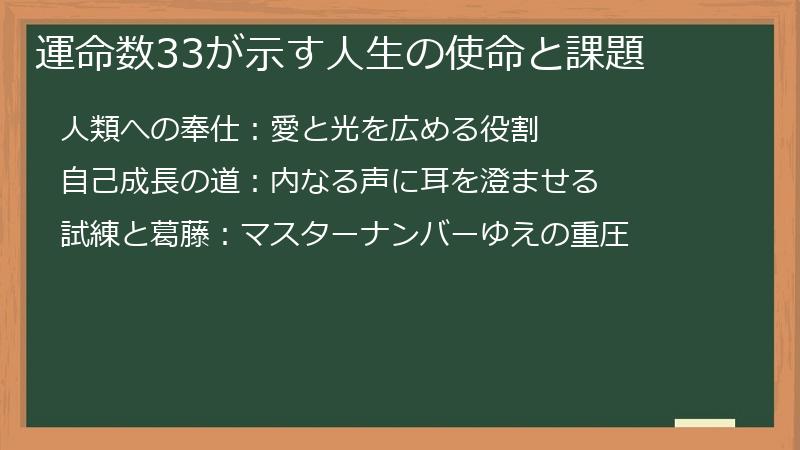 運命数33が示す人生の使命と課題