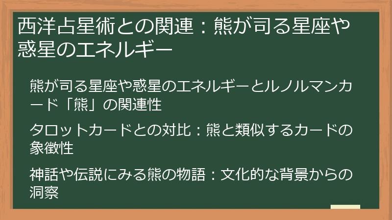 西洋占星術との関連：熊が司る星座や惑星のエネルギー