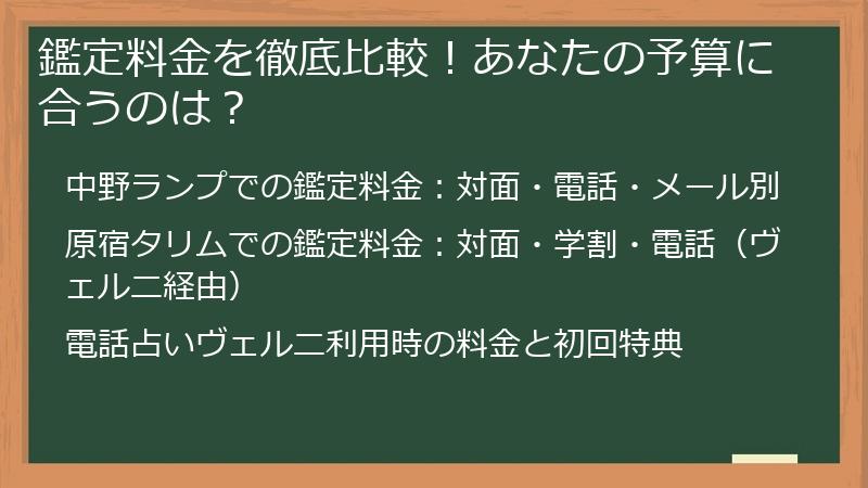 鑑定料金を徹底比較！あなたの予算に合うのは？