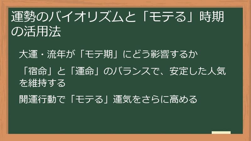 運勢のバイオリズムと「モテる」時期の活用法