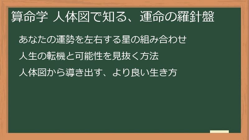 算命学 人体図で知る、運命の羅針盤