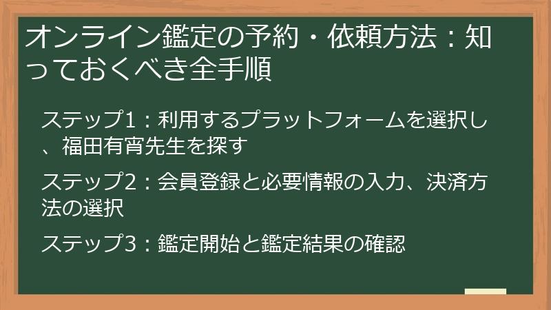 オンライン鑑定の予約・依頼方法：知っておくべき全手順