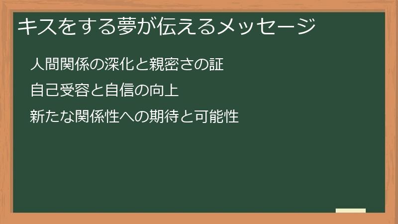 キスをする夢が伝えるメッセージ