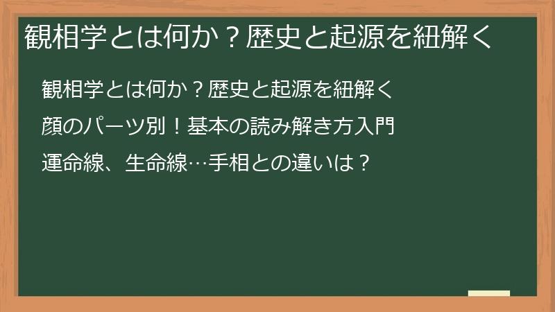 観相学とは何か？歴史と起源を紐解く