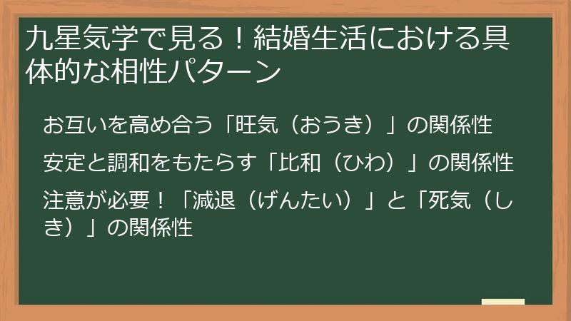 九星気学で見る！結婚生活における具体的な相性パターン