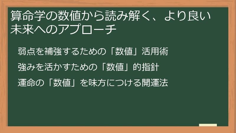 算命学の数値から読み解く、より良い未来へのアプローチ