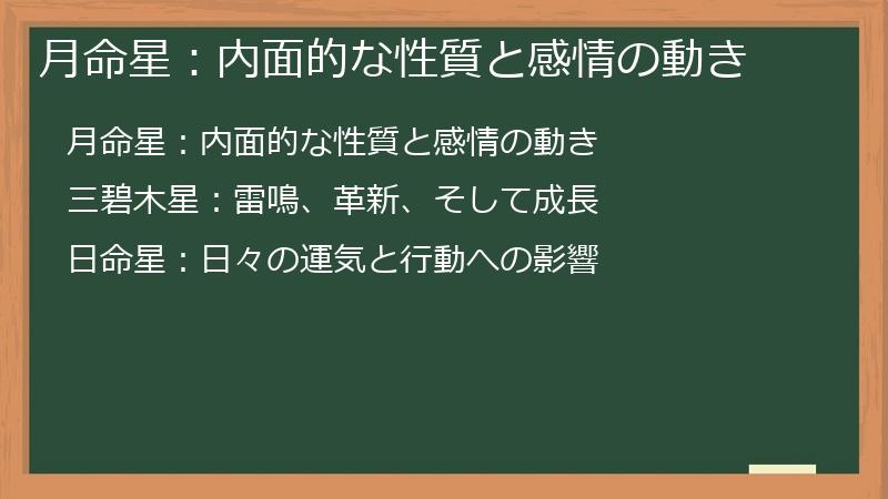 月命星：内面的な性質と感情の動き