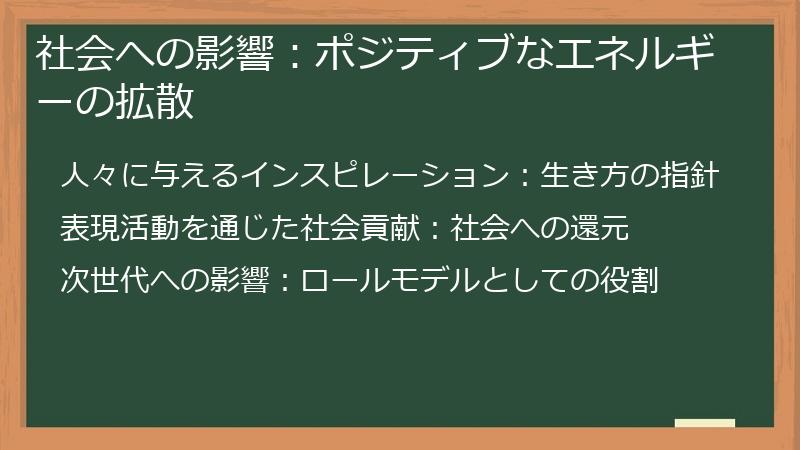 社会への影響：ポジティブなエネルギーの拡散