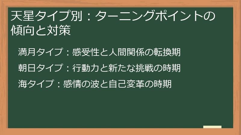 天星タイプ別：ターニングポイントの傾向と対策