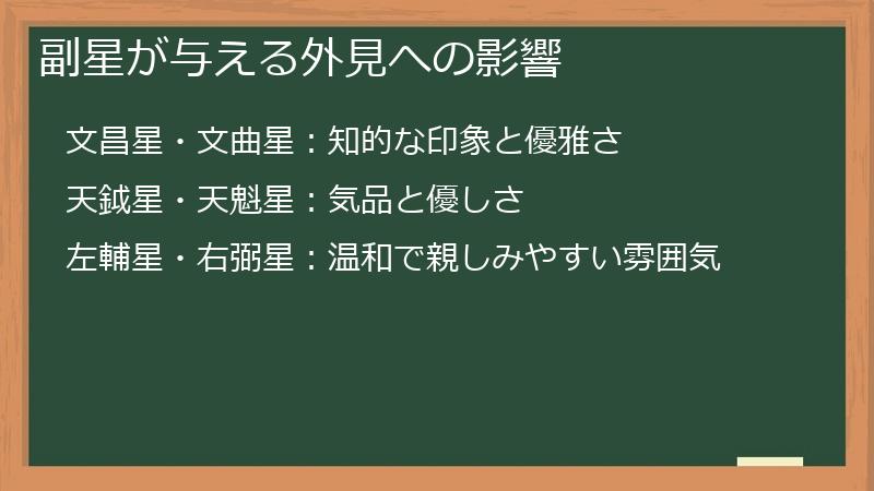 副星が与える外見への影響