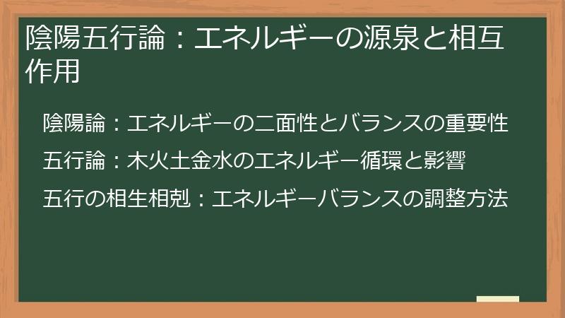 陰陽五行論：エネルギーの源泉と相互作用